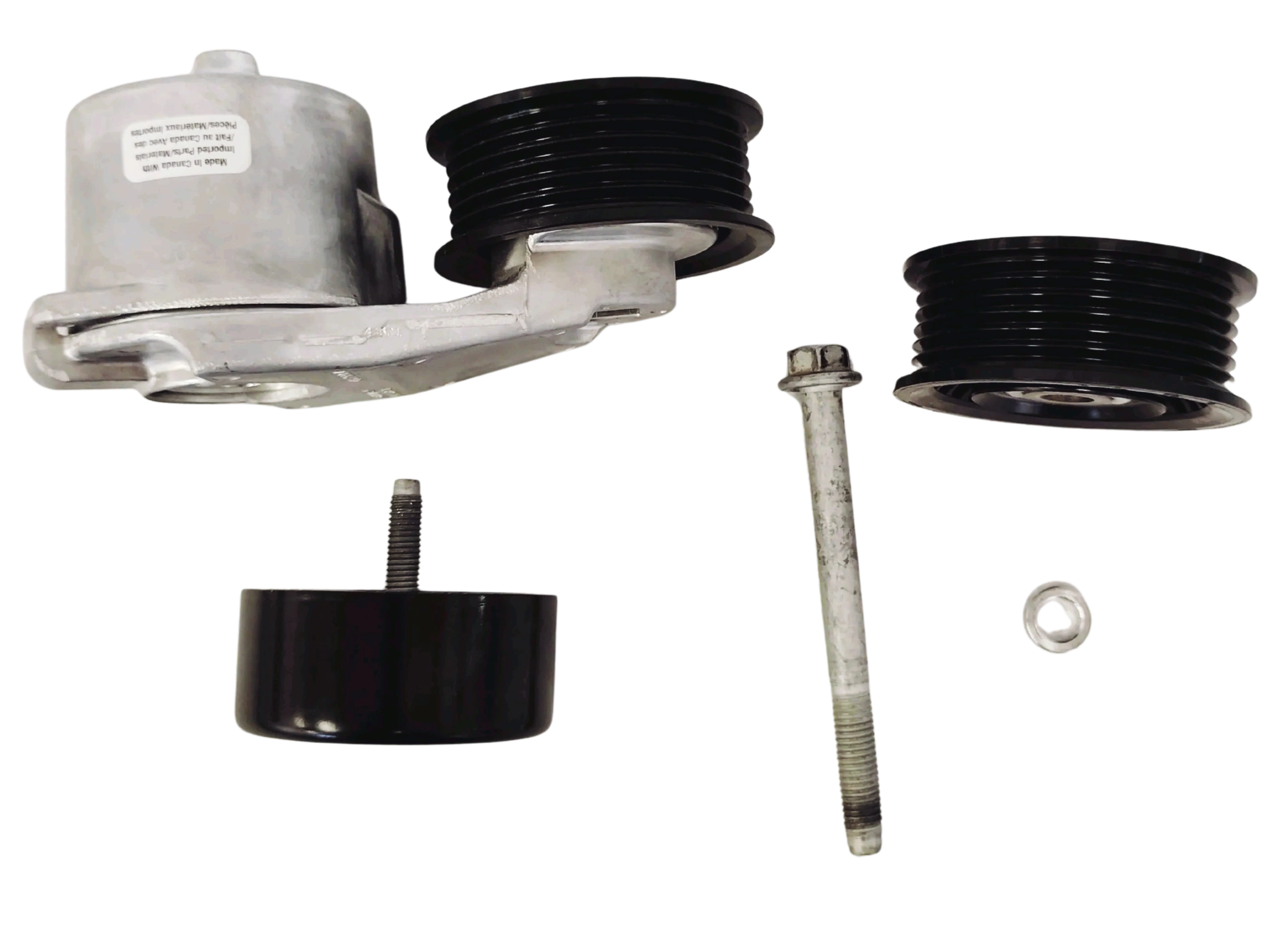 Wicked Wrench Motorsports Option 3 accessory drive hardware pack featuring genuine OE GM tensioner smooth idler ribbed idler spacer and extended bolt