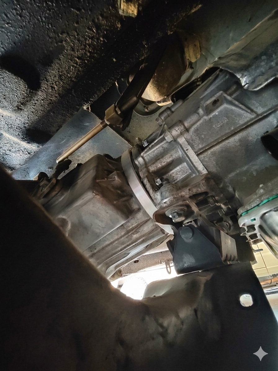 NP241C passenger drop clocking ring adapter mated to Gen V LT transmission — Square Body K-Series 4x4 swap
