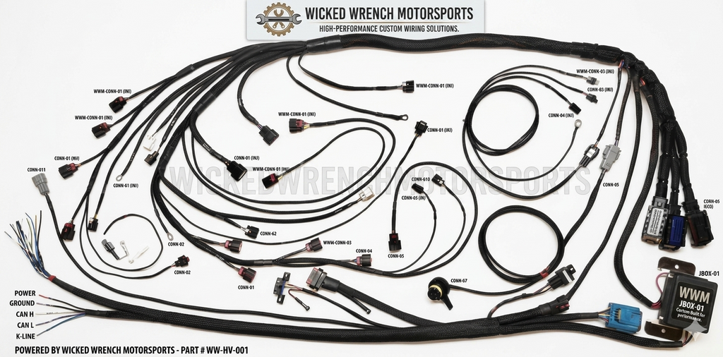Wicked Wrench Pro-Series Gen V LT Standalone Engine Swap Wiring Harness for GM LT1 LT4 L83 L86 L8T L8P Engines