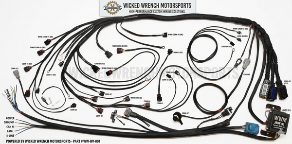 Wicked Wrench Pro-Series Gen V LT Standalone Engine Swap Wiring Harness for GM LT1 LT4 L83 L86 L8T L8P Engines