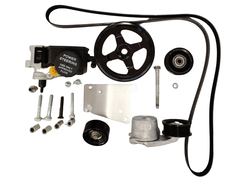 Wicked Wrench Motorsports Gen V LT accessory drive Option 3 complete package with Type II power steering pump pulleys tensioner belt hardware spacer and bolt