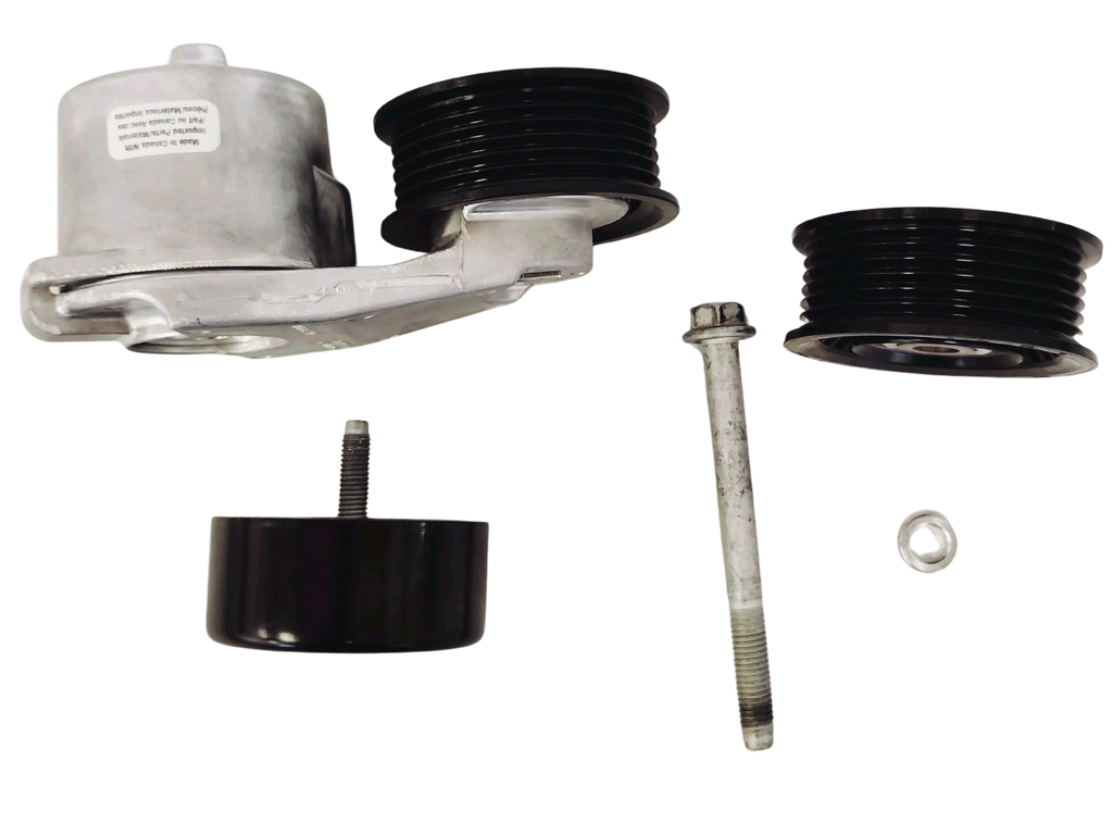 Wicked Wrench Motorsports Option 3 accessory drive hardware pack featuring genuine OE GM tensioner smooth idler ribbed idler spacer and extended bolt